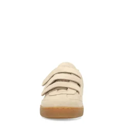 Manfield Beige suède sneakers met klittenband^DAMES Sneakers