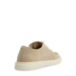 Manfield Beige suède veterboots^Heren Veterschoenen