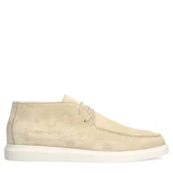 Manfield Beige suède veterboots^Heren Boots
