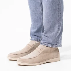 Manfield Beige suède veterboots^Heren Boots