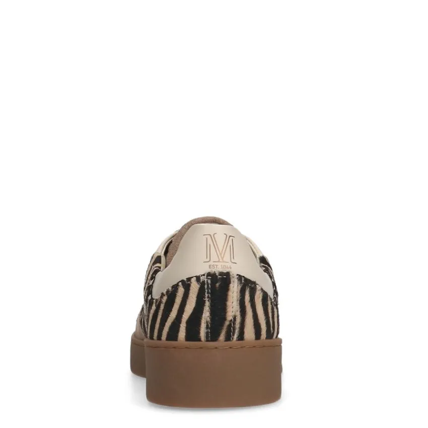 Manfield Beige zebraprint sneakers^DAMES Sneakers