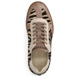 Manfield Beige zebraprint sneakers^DAMES Sneakers