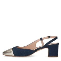 Manfield Blauwe denim slingback pumps^DAMES Pumps|Slingbacks