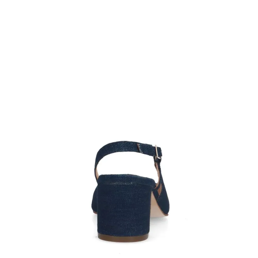 Manfield Blauwe denim slingback pumps^DAMES Pumps|Slingbacks