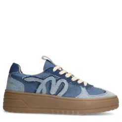 Manfield Blauwe denim sneakers^DAMES Sneakers