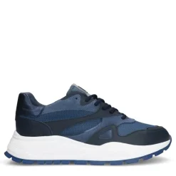 Manfield Blauwe denim sneakers^DAMES Sneakers