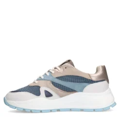 Manfield Blauwe denim sneakers^DAMES Sneakers