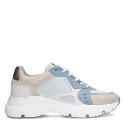 Manfield Blauwe denim sneakers^DAMES Sneakers