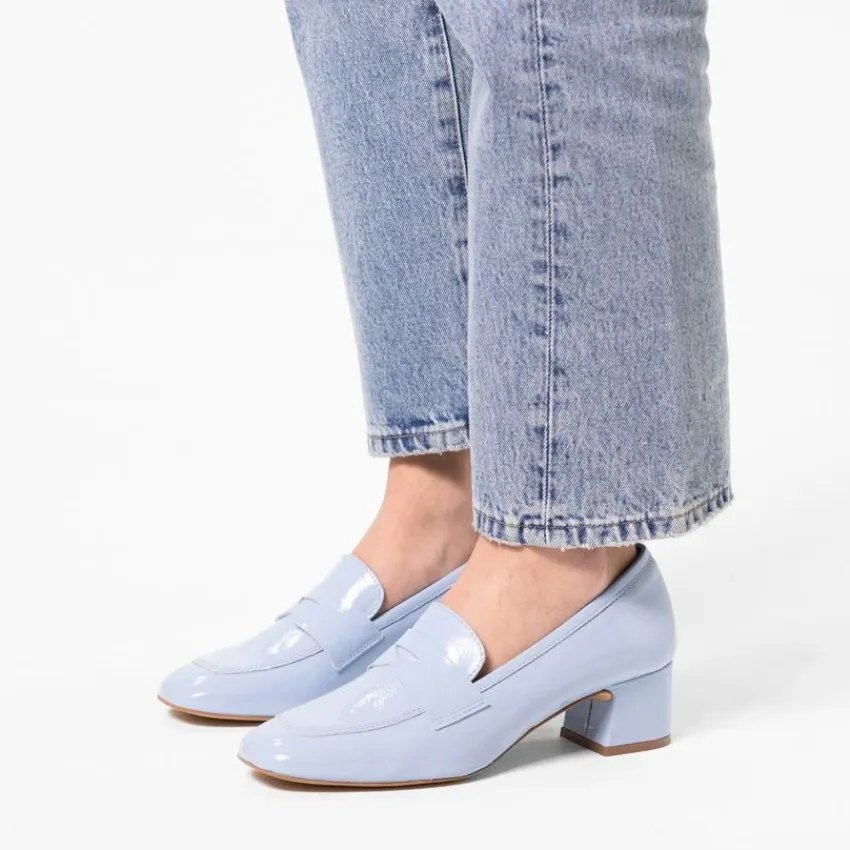 Manfield Blauwe lakleren pumps^DAMES Pumps