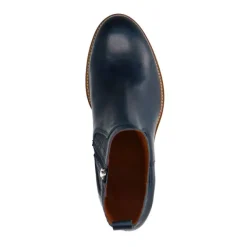 Manfield Blauwe leren enkellaarsjes^DAMES Enkellaarsjes