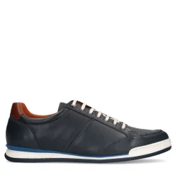 Van Lier Blauwe leren sneakers^Heren Sneakers