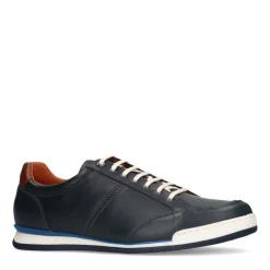 Van Lier Blauwe leren sneakers^Heren Sneakers