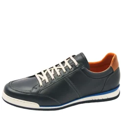 Van Lier Blauwe leren sneakers^Heren Sneakers