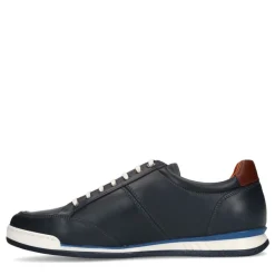 Van Lier Blauwe leren sneakers^Heren Sneakers