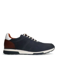Van Lier Blauwe nubuck sneakers^Heren Sneakers