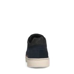 Manfield Blauwe nubuck sneakers^Heren Sneakers