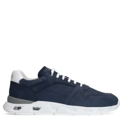 Van Lier Blauwe nubuck sneakers^Heren Sneakers