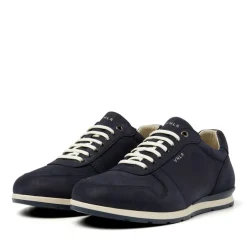 Van Lier Blauwe nubuck sneakers^Heren Sneakers
