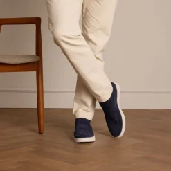 Manfield Blauwe suède boots^Heren Boots