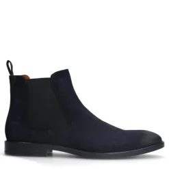 Manfield Blauwe suède chelsea boots^Heren Boots