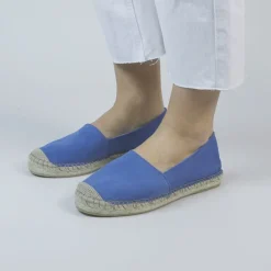 Manfield Blauwe suède espadrilles^DAMES Espadrilles