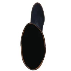 Manfield Blauwe suède hoge laarzen met hak^DAMES Laarzen