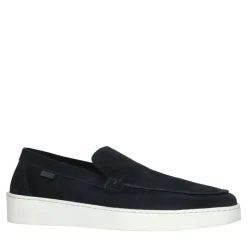 Manfield Blauwe suède loafers^Heren Loafers