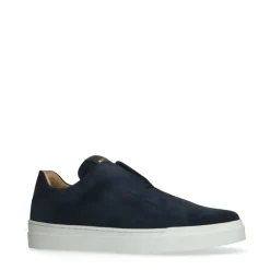 Manfield Blauwe suède loafers^Heren Loafers