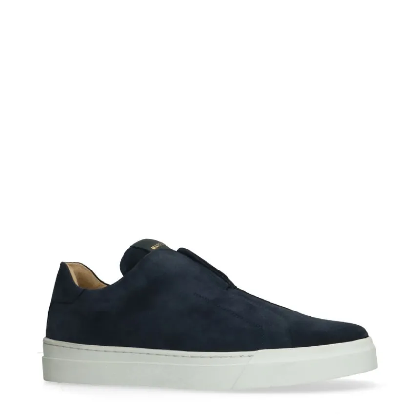 Manfield Blauwe suède loafers^Heren Loafers