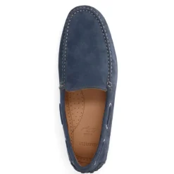 Manfield Blauwe suède loafers^Heren Loafers