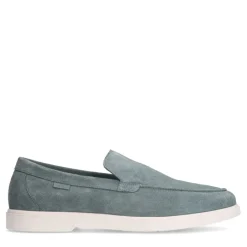Manfield Blauwe suède loafers^Heren Loafers
