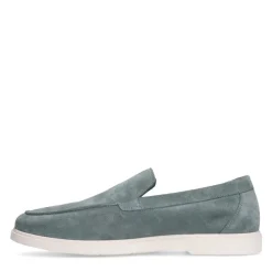 Manfield Blauwe suède loafers^Heren Loafers