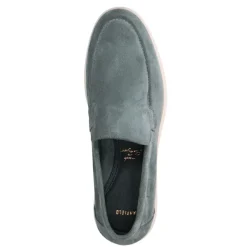 Manfield Blauwe suède loafers^Heren Loafers