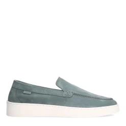 Manfield Blauwe suède loafers^Heren Loafers