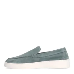 Manfield Blauwe suède loafers^Heren Loafers
