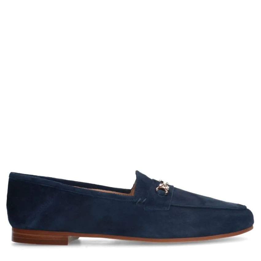Manfield Blauwe suède loafers^DAMES Loafers