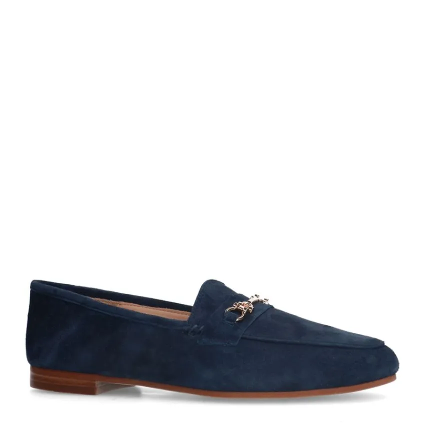 Manfield Blauwe suède loafers^DAMES Loafers