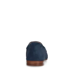 Manfield Blauwe suède loafers^DAMES Loafers