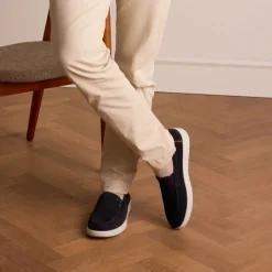 No Stress Blauwe suède loafers^Heren Loafers