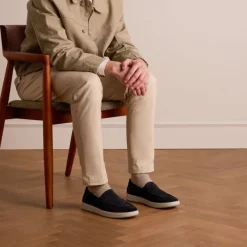 No Stress Blauwe suède loafers^Heren Loafers