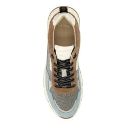 Manfield Blauwe suède sneakers^Heren Sneakers