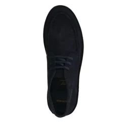 Manfield Blauwe suède veterboots^Heren Veterschoenen