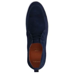 Manfield Blauwe suède veterboots^Heren Boots