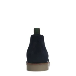 Manfield Blauwe suède veterboots^Heren Boots