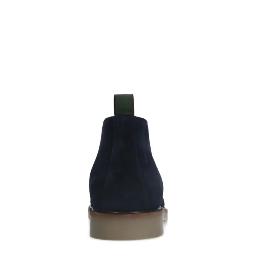 Manfield Blauwe suède veterboots^Heren Boots