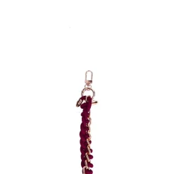 Manfield Bordeaux rode bag charm met gouden details^ Bag Charms