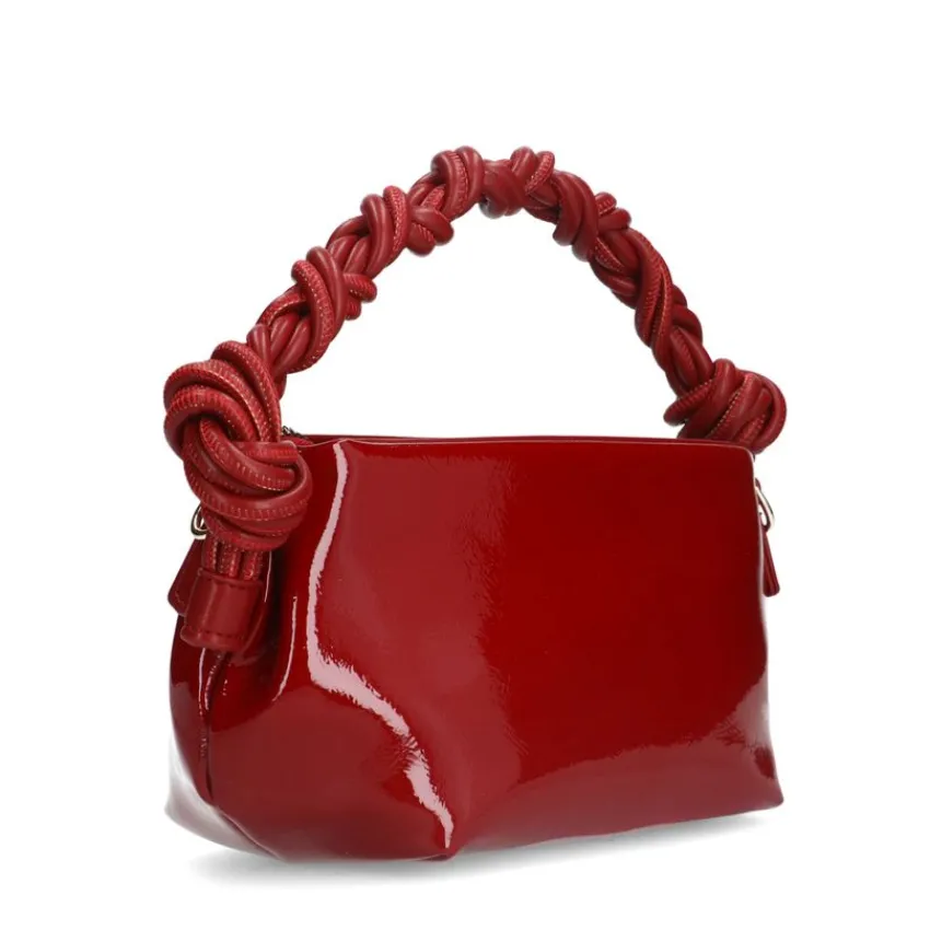 Manfield Bordeaux rode lak handtas^ Handtassen