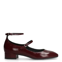 Manfield Bordeaux rode lak leren Mary Jane pumps^DAMES Pumps