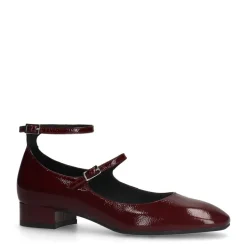Manfield Bordeaux rode lak leren Mary Jane pumps^DAMES Pumps