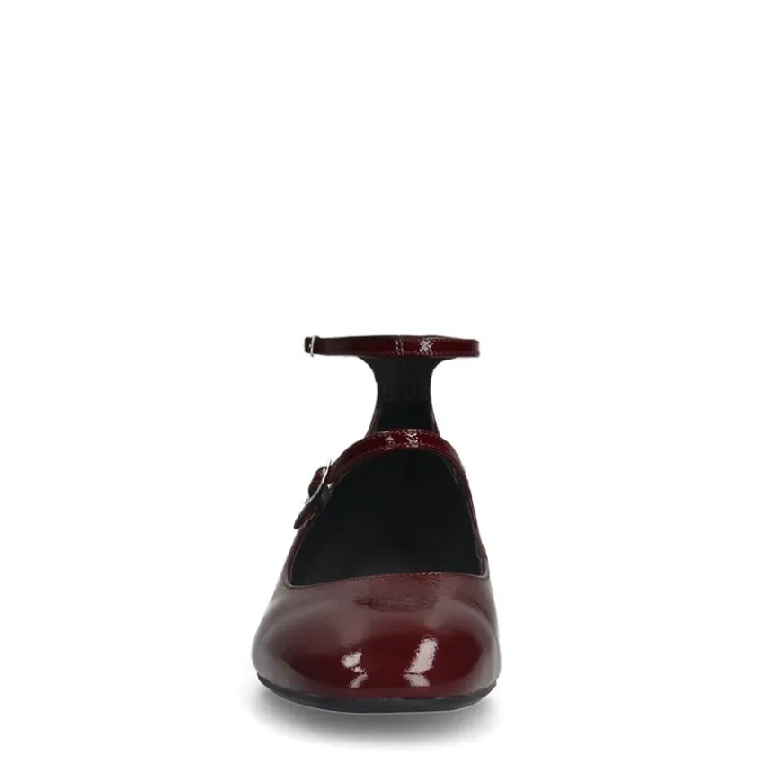 Manfield Bordeaux rode lak leren Mary Jane pumps^DAMES Pumps